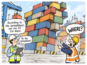 Container Yard Planning — ShipUniverse maritime funny